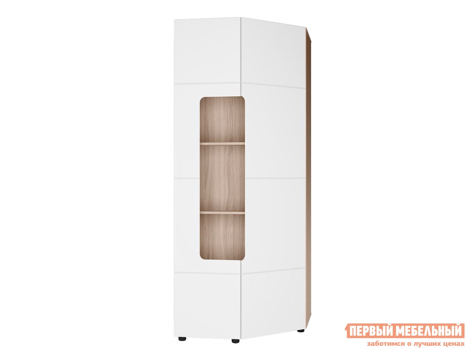 Распашной шкаф  Палермо С Ясень Шимо светлый / Белый глянец