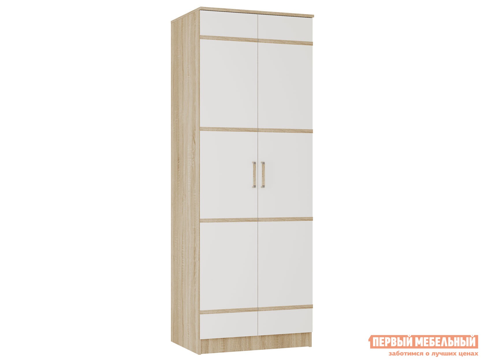 Распашной шкаф  Сакура Дуб Сонома / Белый