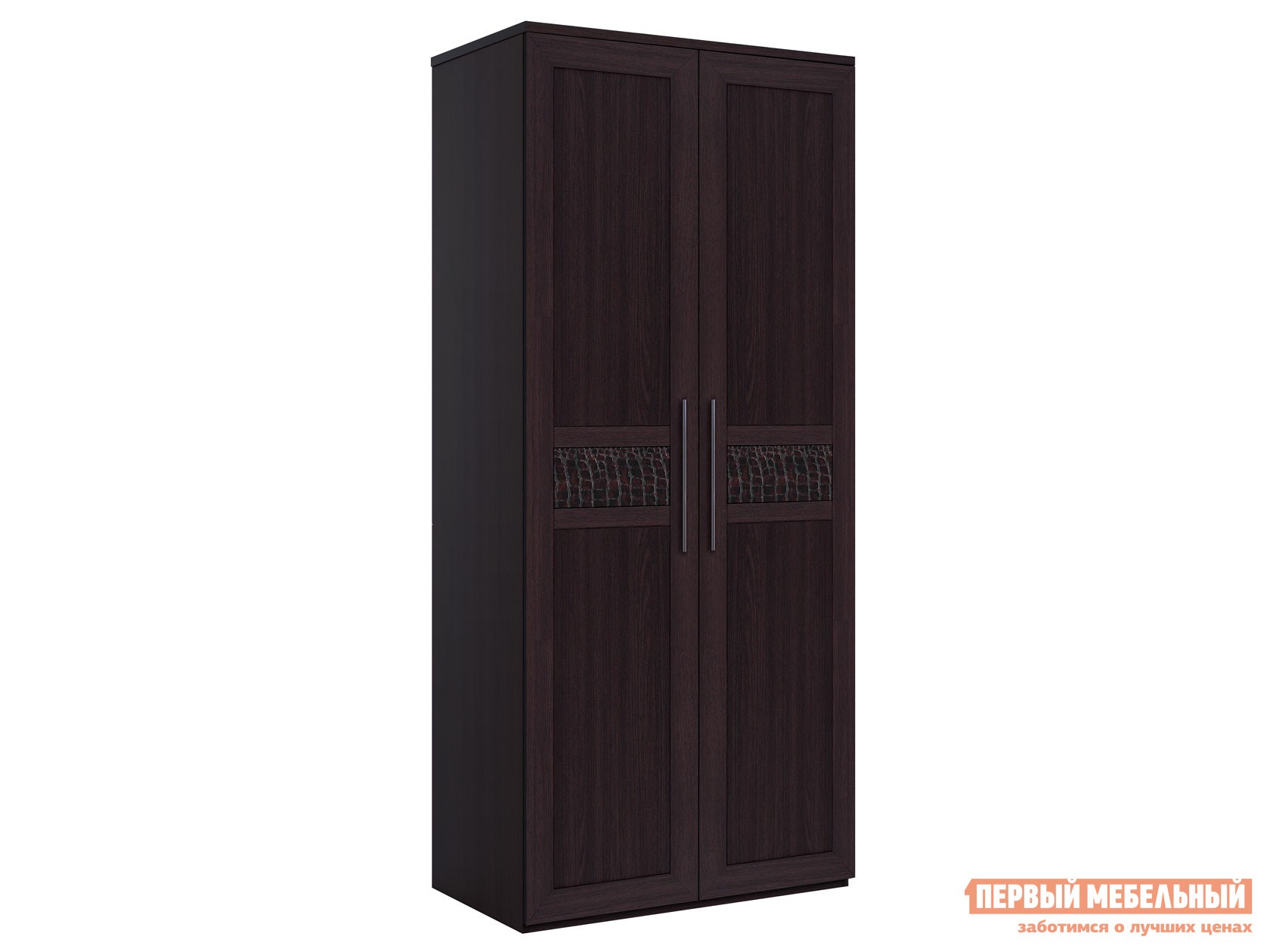 Распашной шкаф  Парма Венге / Искусственная кожа caiman