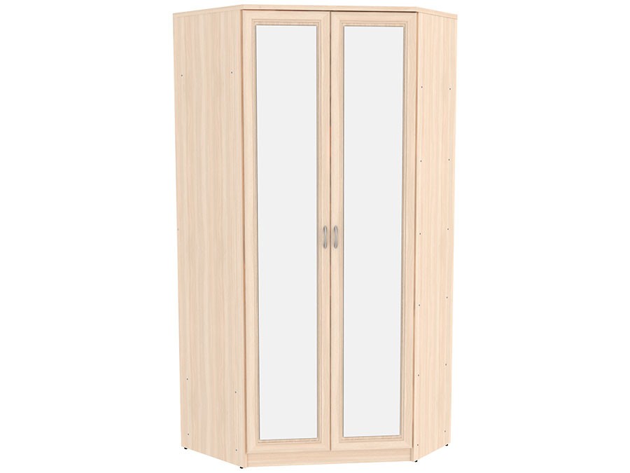 Распашной шкаф  Мерлен 403 Молочный дуб, С зеркалом