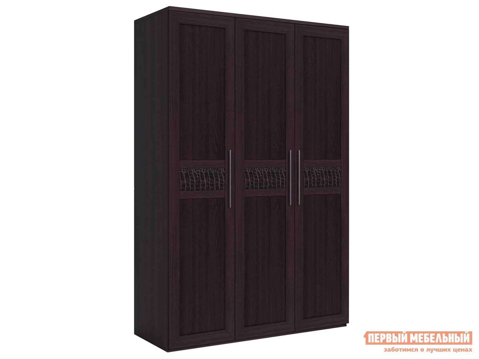 Распашной шкаф  Парма Венге / Искусственная кожа caiman