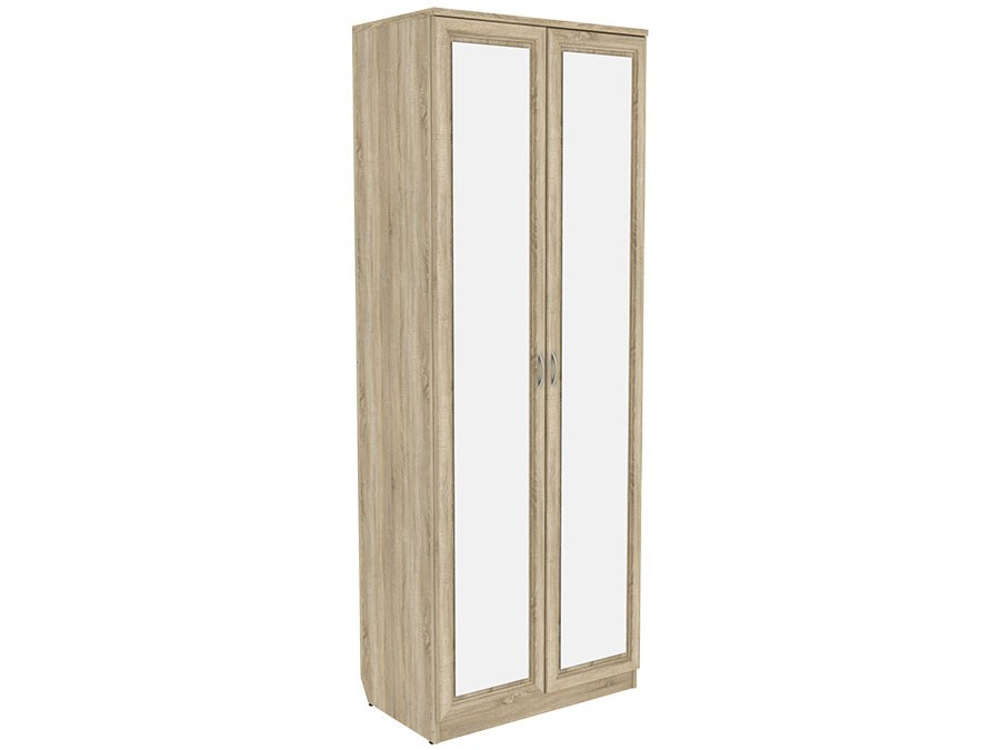 Распашной шкаф  Мерлен 100 Дуб Сонома, С зеркалом
