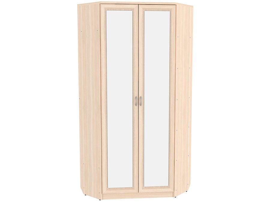 Распашной шкаф  Мерлен 401 Молочный дуб, С зеркалом