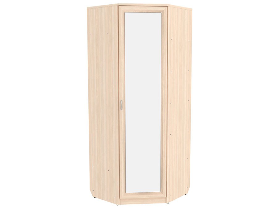 Распашной шкаф  Мерлен 400 Молочный дуб, С зеркалом