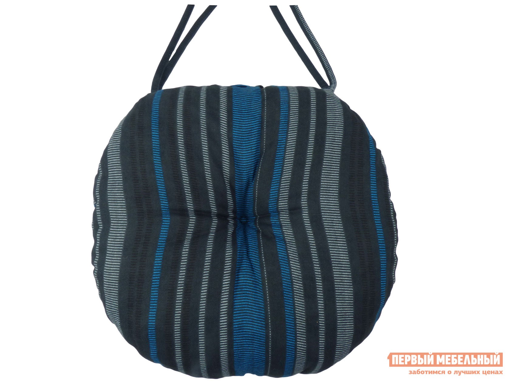 Подушка на стул  Крыжовник Синяя полоска