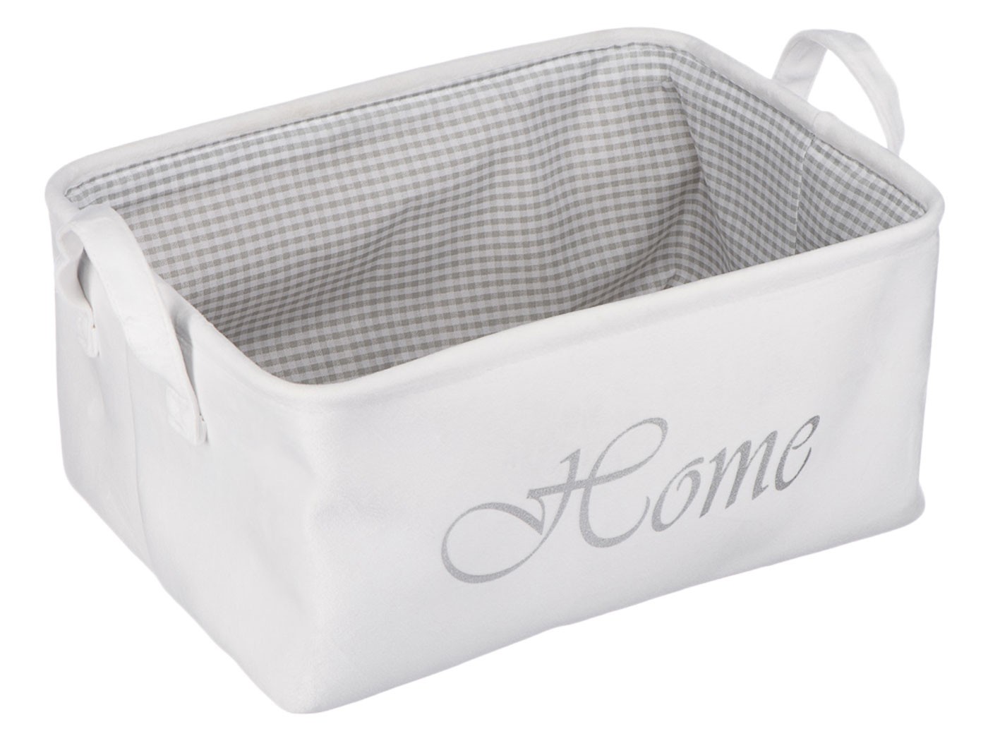 Корзина для хранения  Велюр L, Белый, велюр