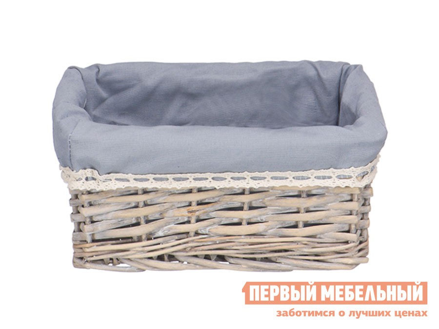 Корзина для хранения  Лен Ивовая лоза / Серый, ткань, XS