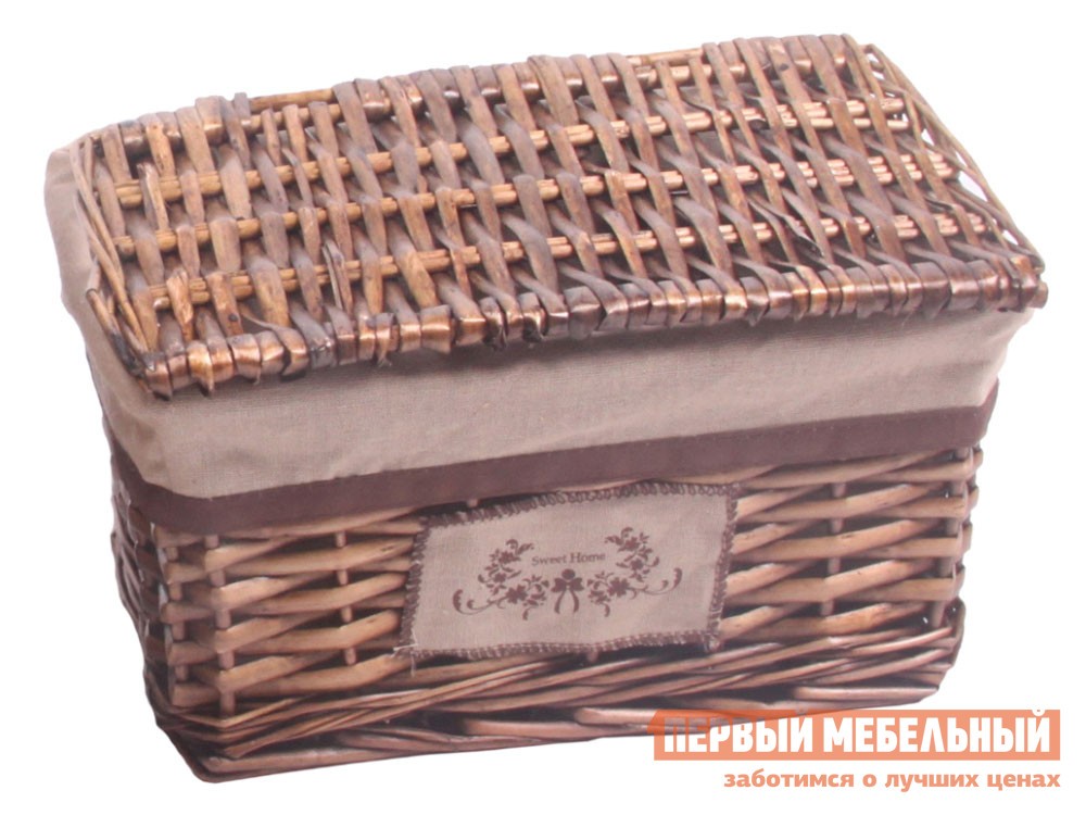 Корзина для хранения  Орех Ивовая лоза / Орех, ткань