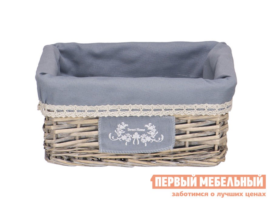 Корзина для хранения  Лен Ивовая лоза / Серый, ткань, XS