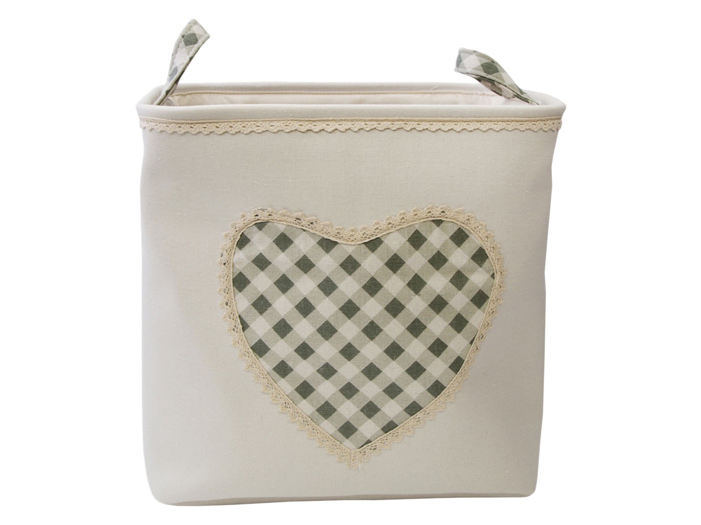 Корзина для хранения  Сердце XL, Сердце, молочный, велюр