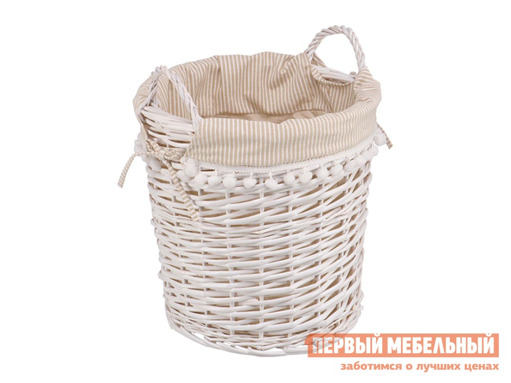 Корзина для хранения  Колокольчик Ивовая лоза / Полосы, ткань