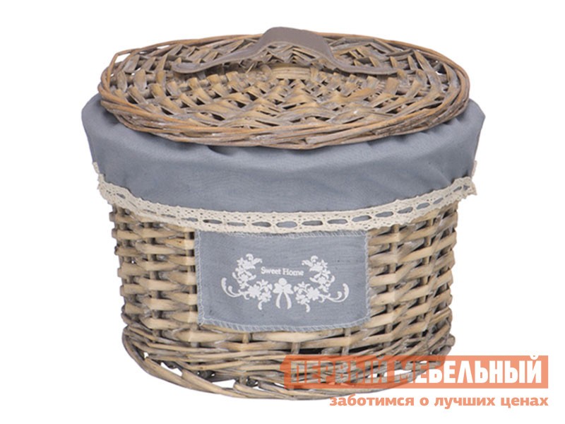 Корзина для хранения  Лен Ивовая лоза / Серый, ткань, S