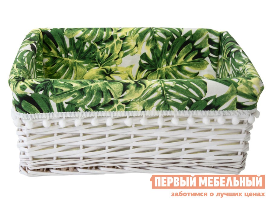 Корзина для хранения  Тропики Ивовая лоза / Тропики, ткань, S