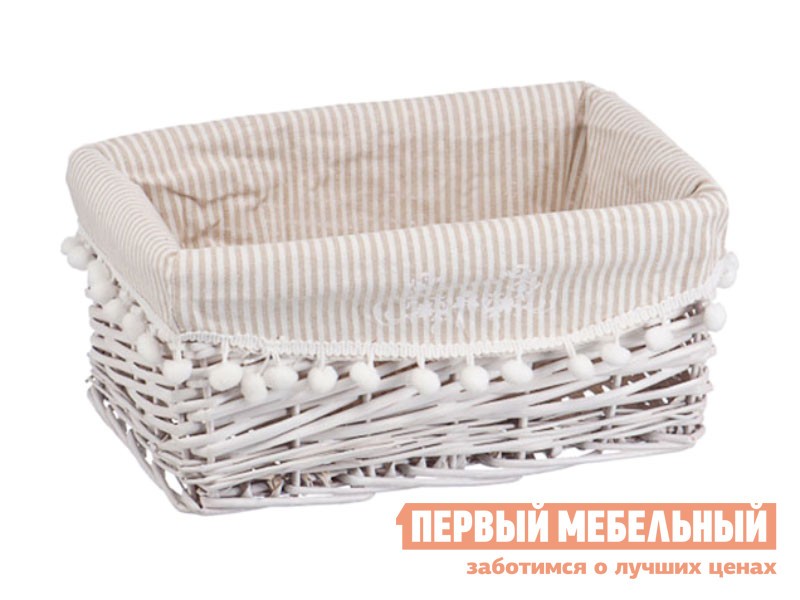 Корзина для хранения  Колокольчик Ивовая лоза / Полосы, ткань, XS