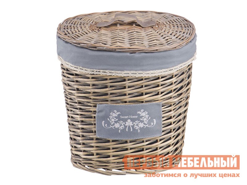 Корзина для хранения  Лен Ивовая лоза / Серый, ткань, S