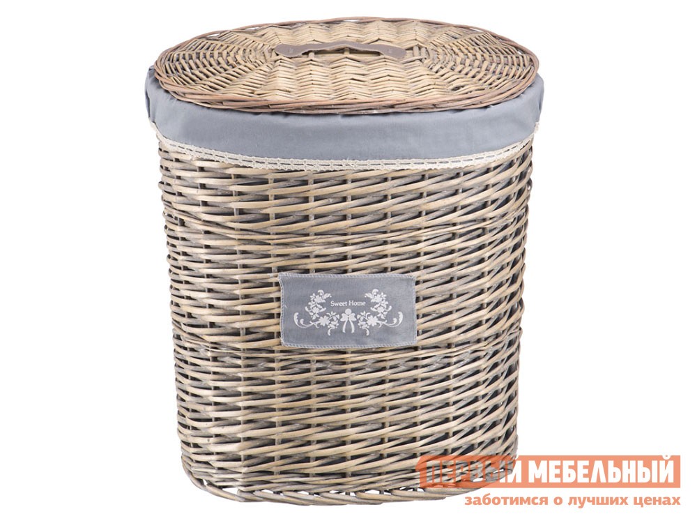 Корзина для хранения  Лен Ивовая лоза / Серый, ткань, L