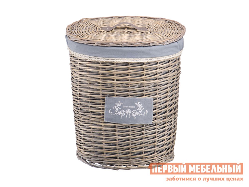 Корзина для хранения  Лен Ивовая лоза / Серый, ткань, M