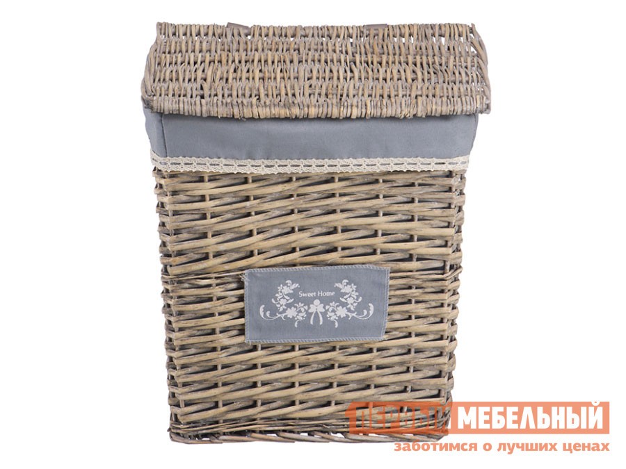 Корзина для хранения  Лен Ивовая лоза / Серый, ткань, L