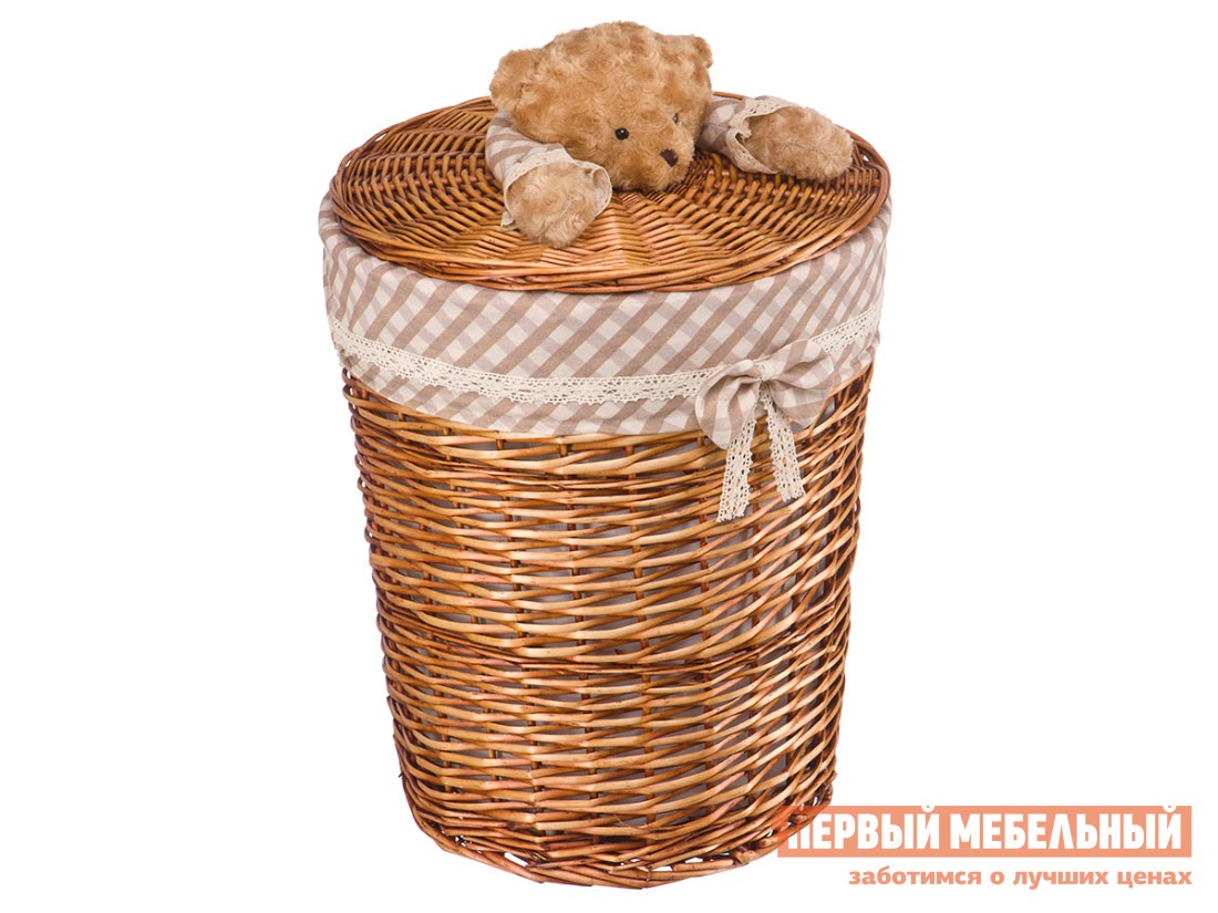 Корзина для хранения  Медвежонок Ивовая лоза / Клетка, ткань