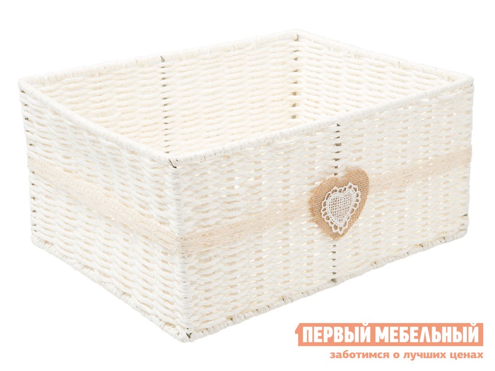 Корзина для хранения  Сердечко Сердечко, бумажная лента, L