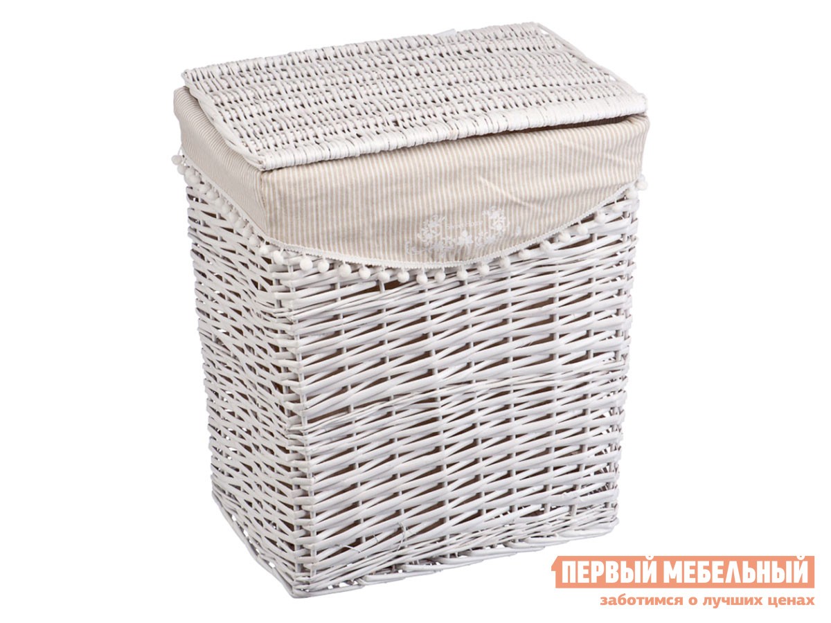 Корзина для хранения  Колокольчик Ивовая лоза / Полосы, ткань, XL