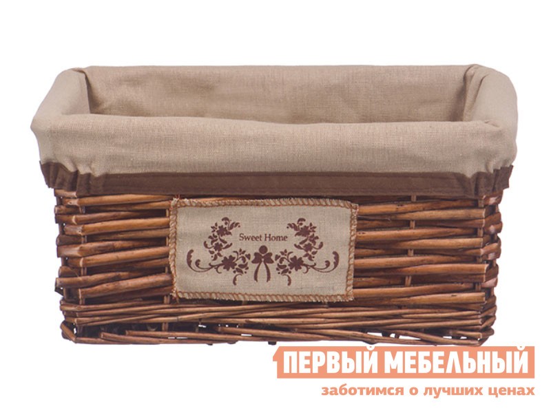 Корзина для хранения  Орех Ивовая лоза / Орех, ткань, XS