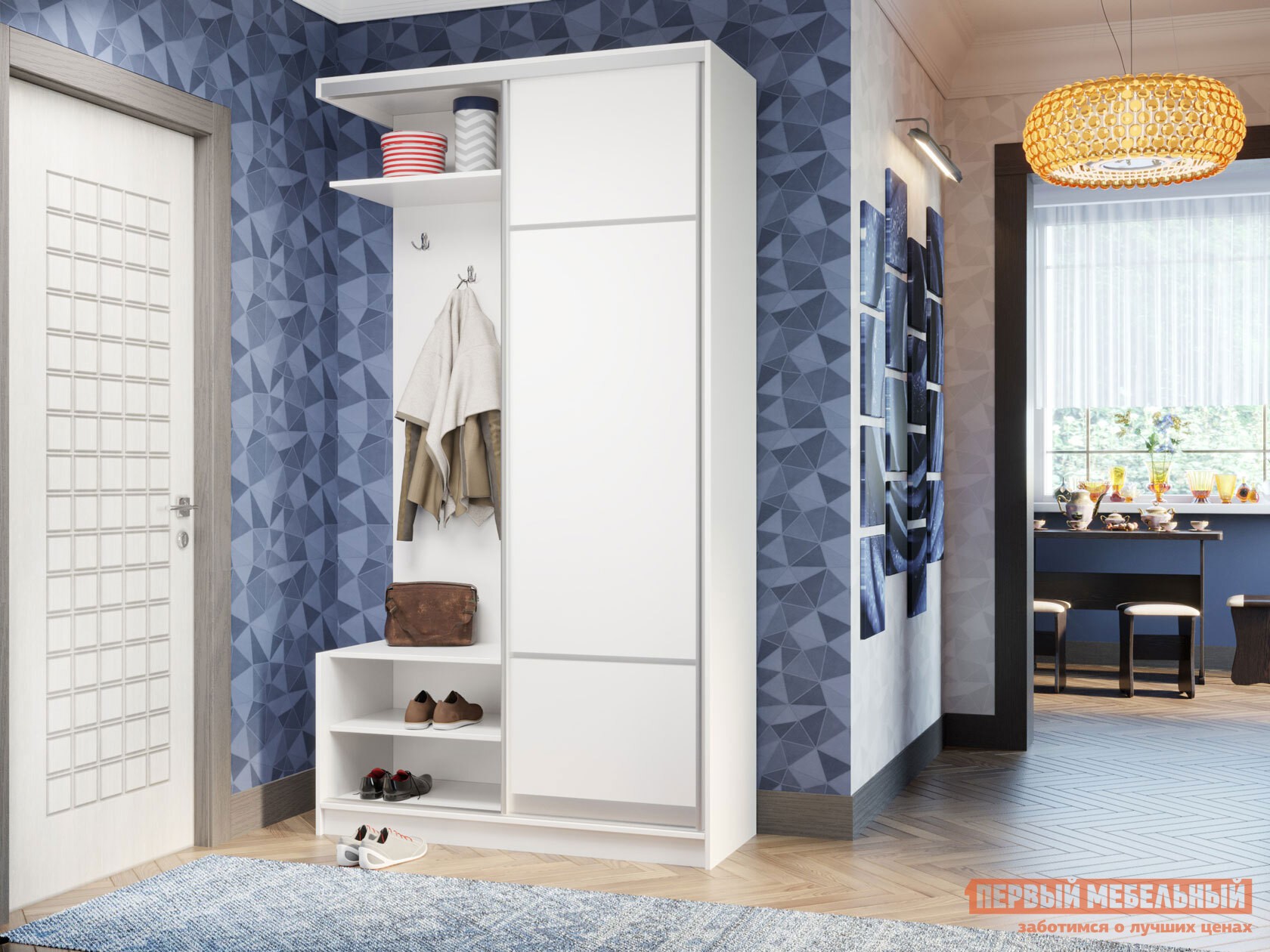 Прихожая  Маршал Лайт Белый, Левая