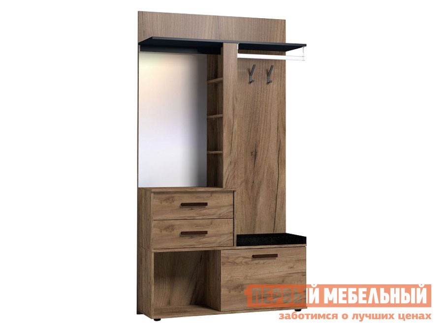 Прихожая  Натура Дуб табачный Craft / Черный