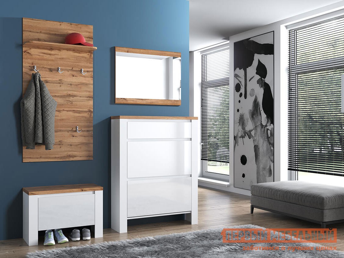 Прихожая  Таурус Белый / Дуб вотан