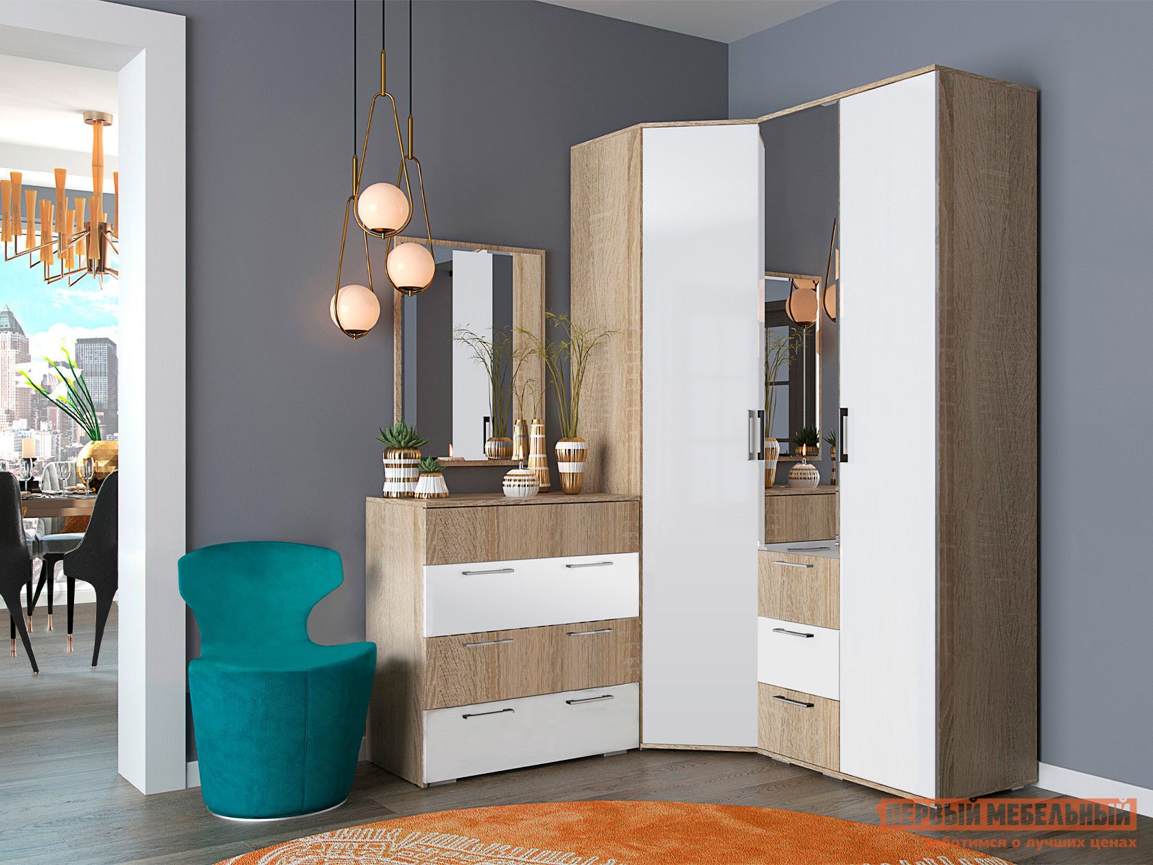 Прихожая  Белладжио Дуб Сонома / Белый