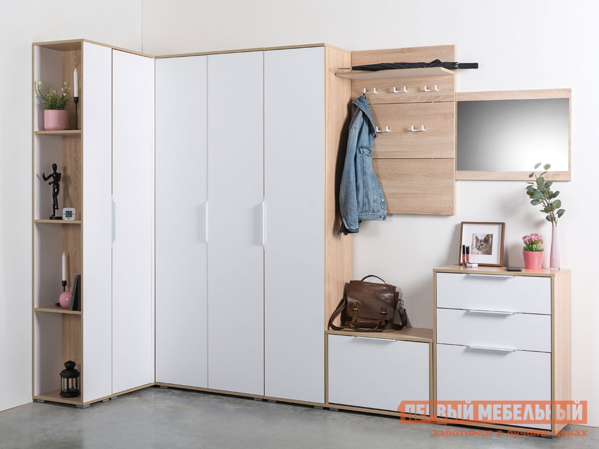 Прихожая  Куба Дуб Сонома / Белый