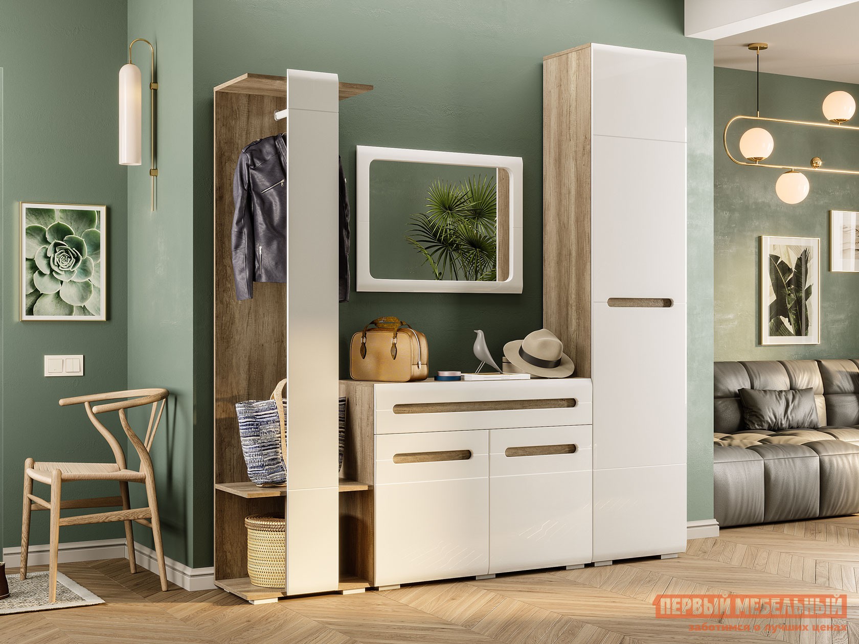 Прихожая  Наоми Дуб Каньон / Белый глянец