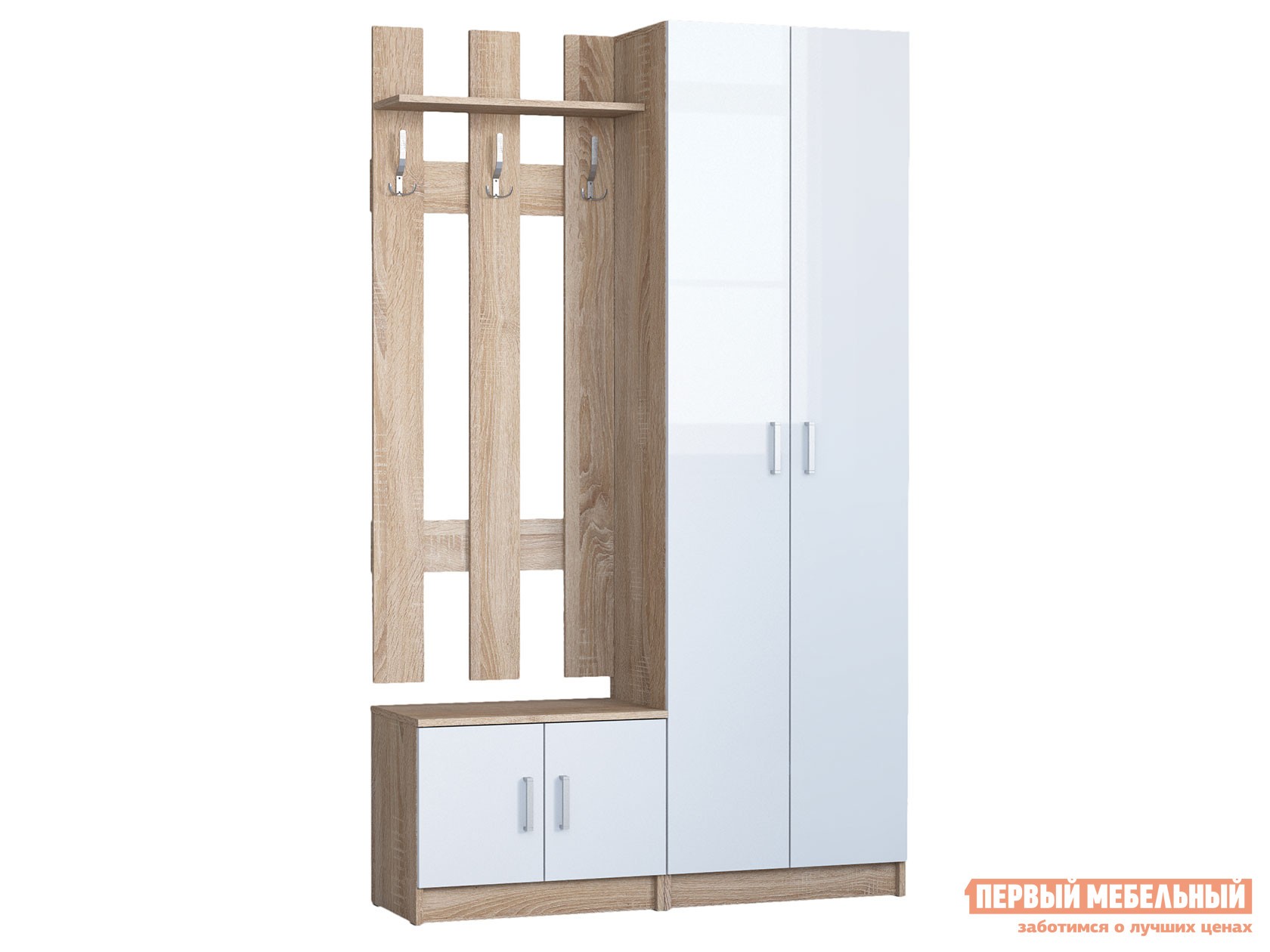 Прихожая  Филида Дуб Сонома / Белый глянец