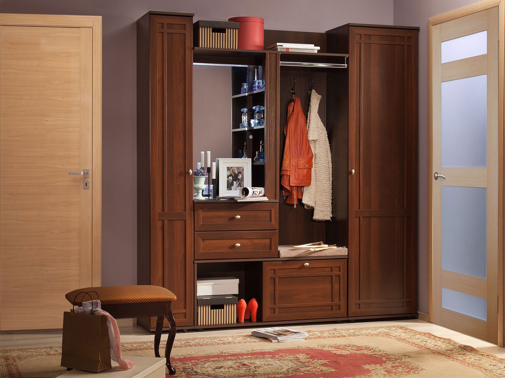 Прихожая  Шерлок Орех Шоколадный, Правая