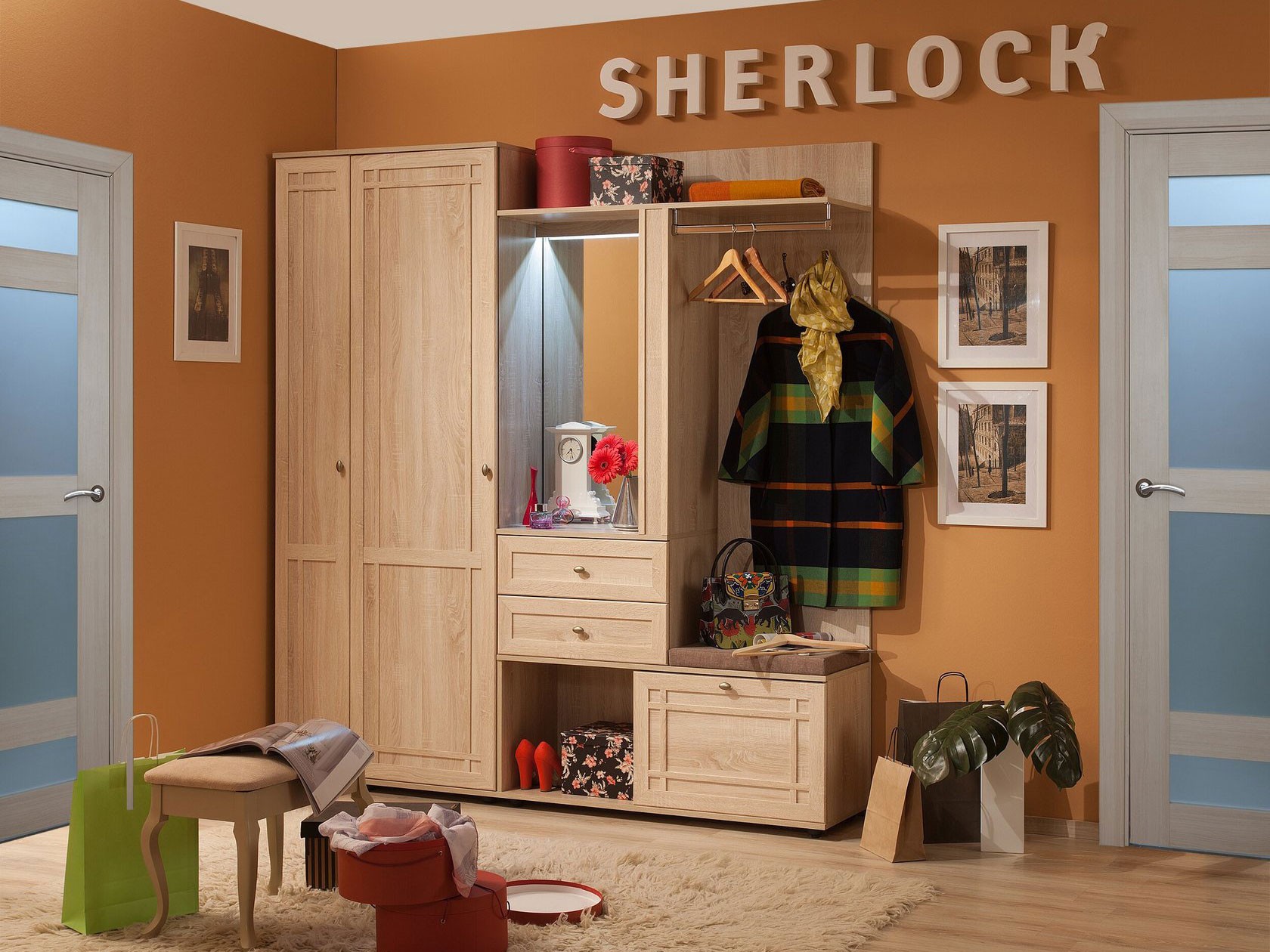 Прихожая  Шерлок Дуб Сонома, Левая