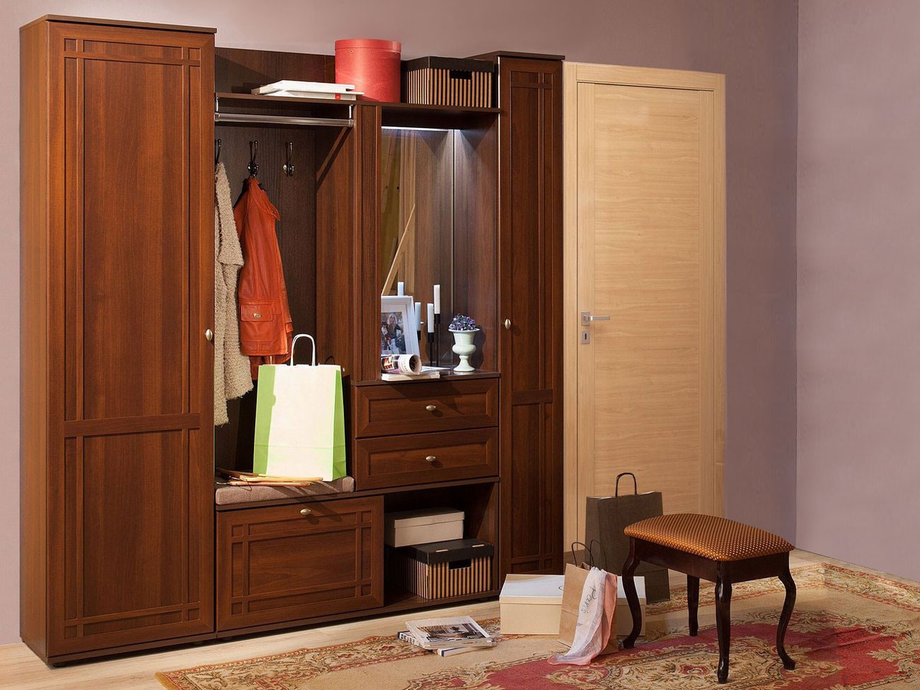 Прихожая  Шерлок Орех Шоколадный, Левая