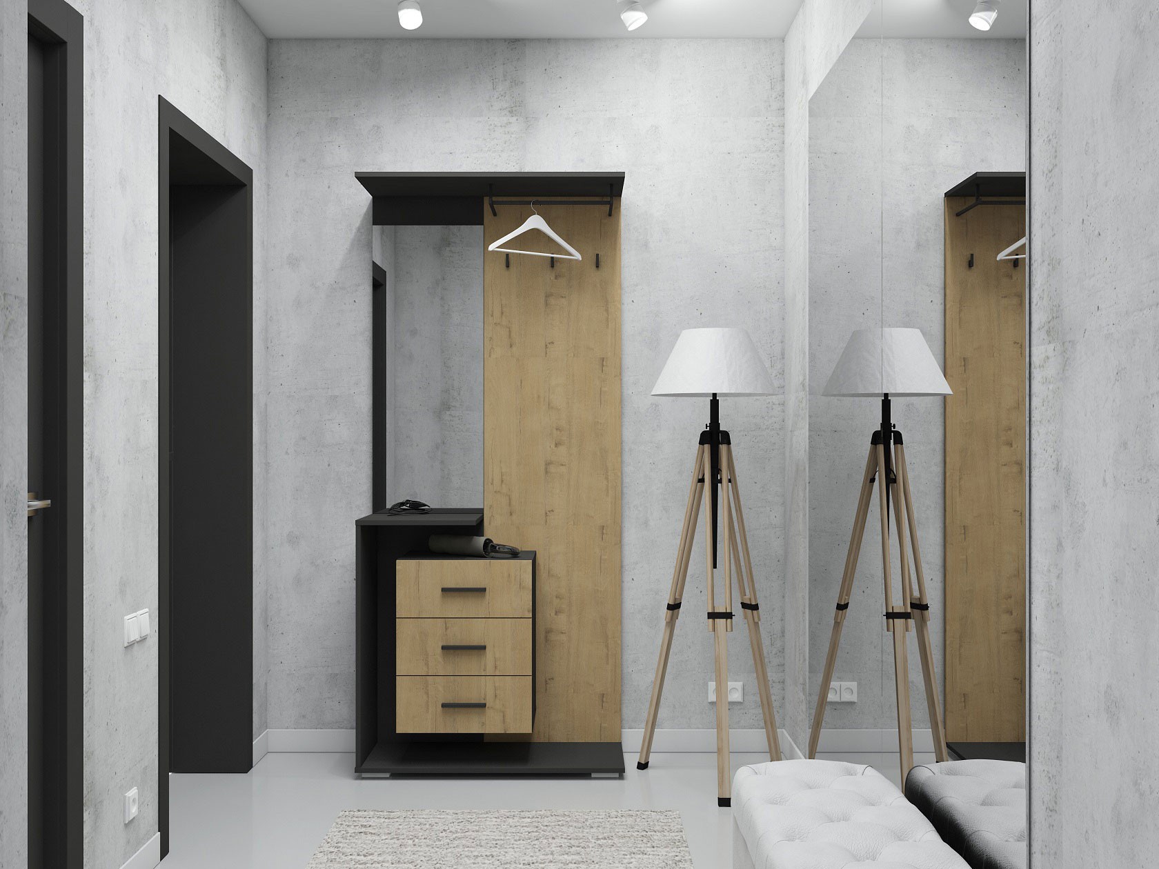 Прихожая  Эстет Темно-серый графит / Бунратти