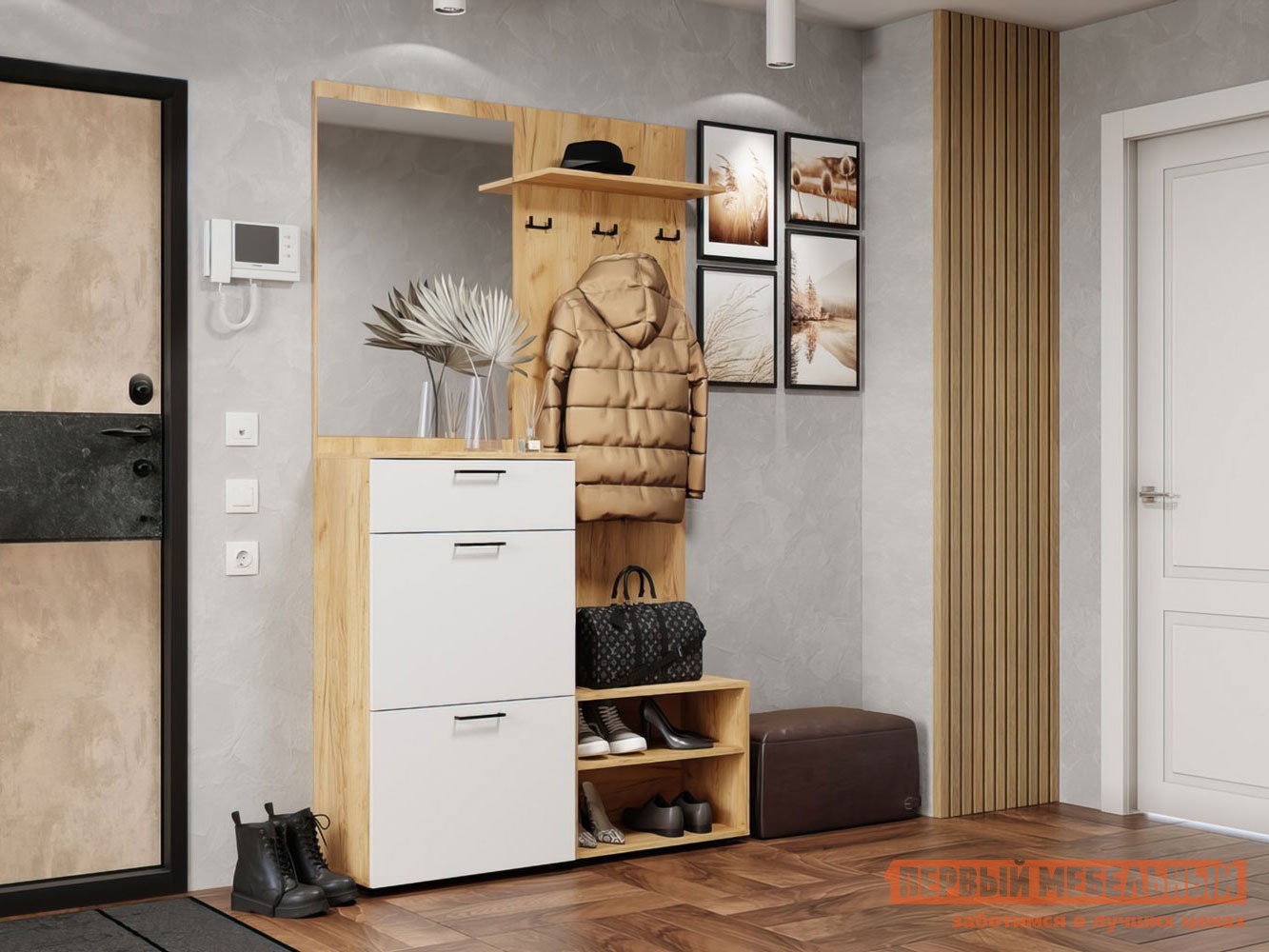 Прихожая  Саманта Дуб Крафт золотой / Белый