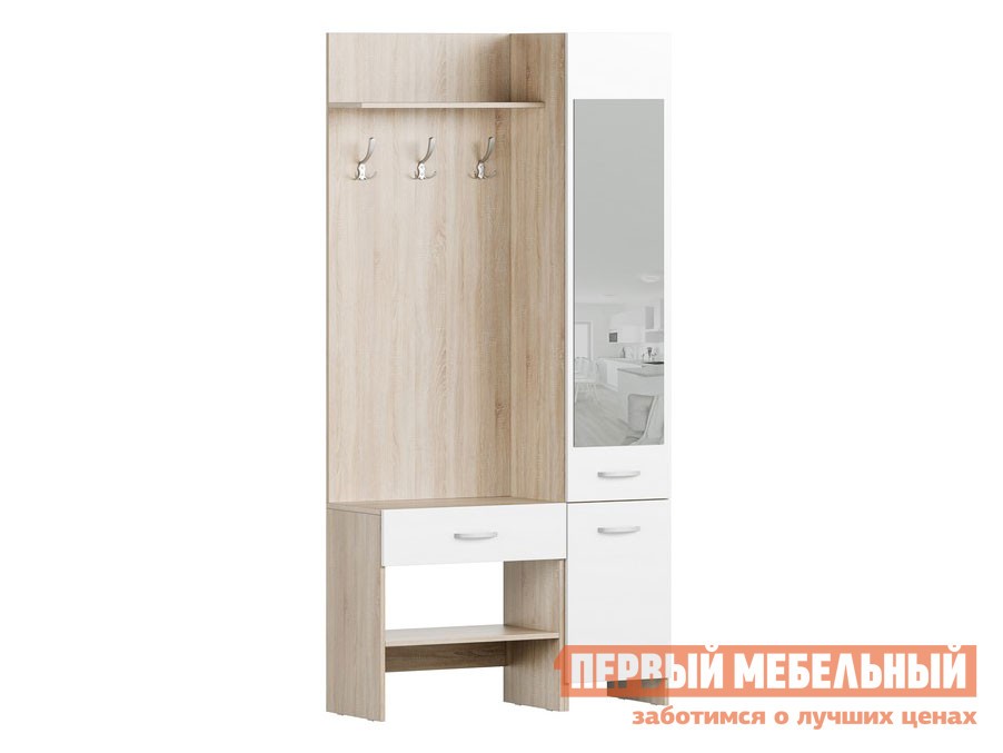Прихожая  Домино  Дуб Сонома / Белый