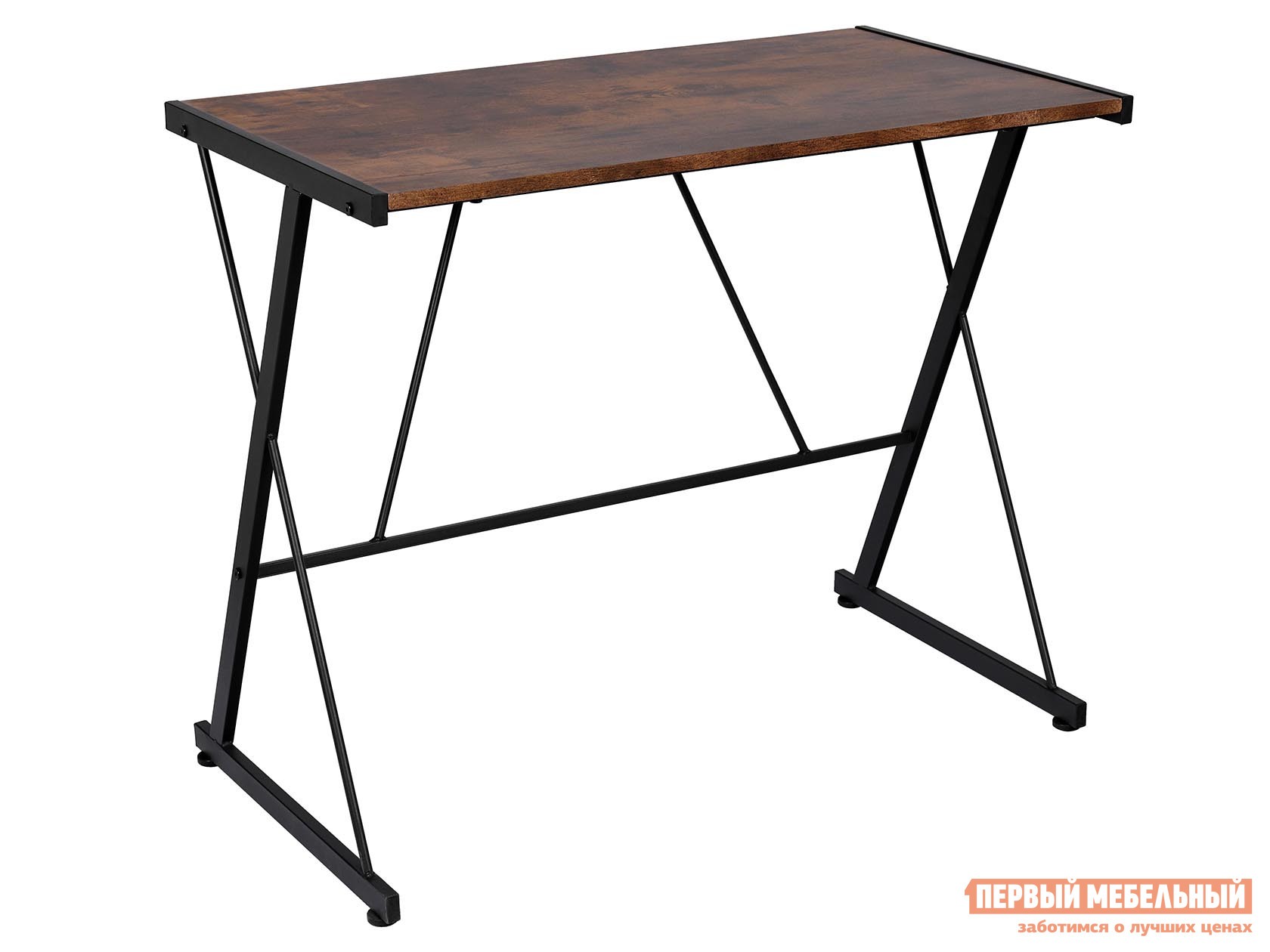 Письменный стол  WD-09 Коричневое дерево / Черный, металл