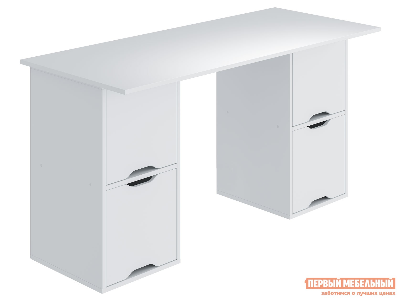 Письменный стол  Юнит Белый, 2 тумбы