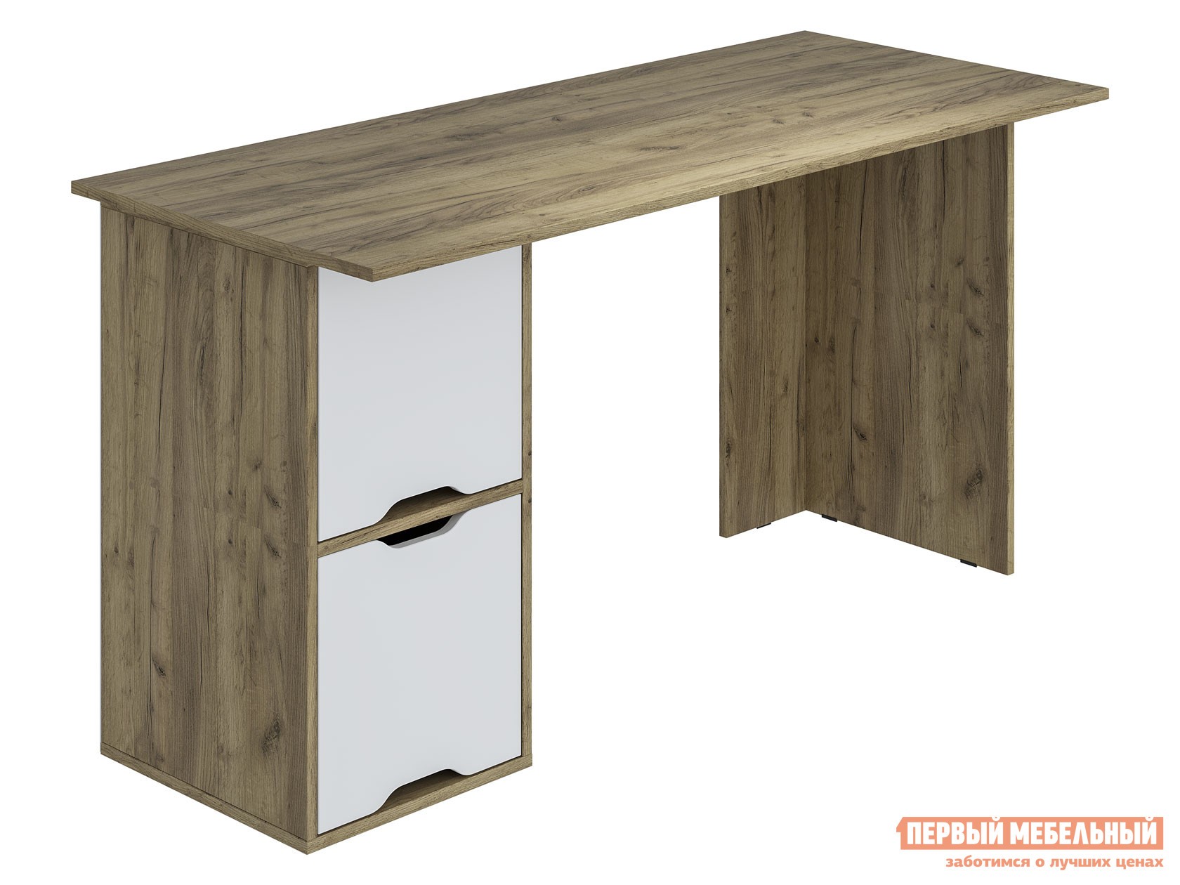 Письменный стол  Юнит Дуб Крафт / Белый, 1 тумба