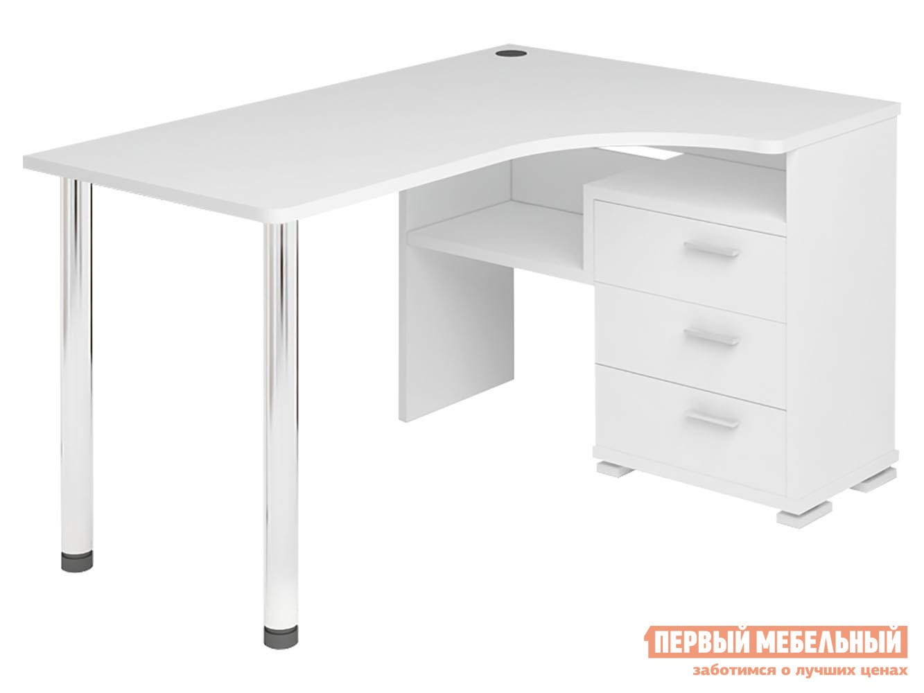 Компьютерный стол  СР-132С Белый, Цвет, Правая, 1400 мм