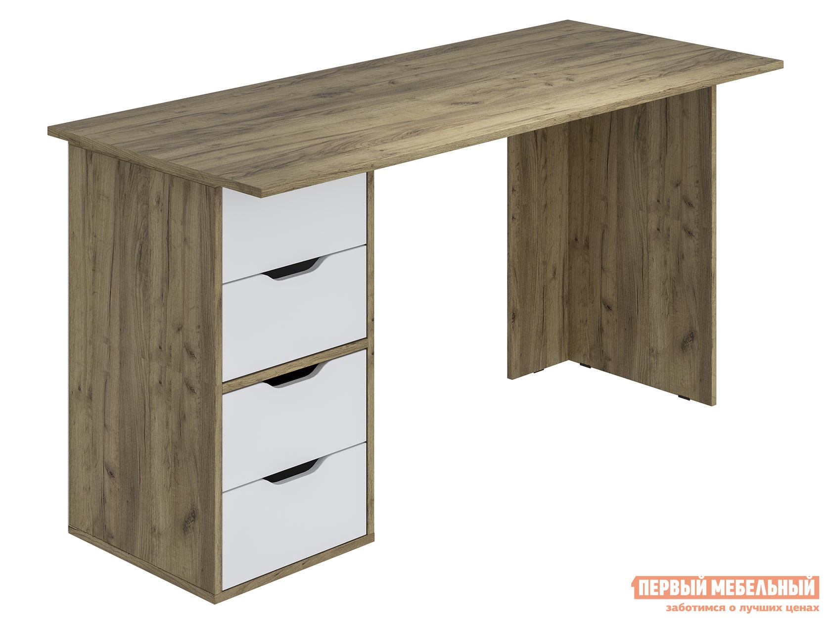 Письменный стол  Юнит Дуб Крафт / Белый, 1 тумба