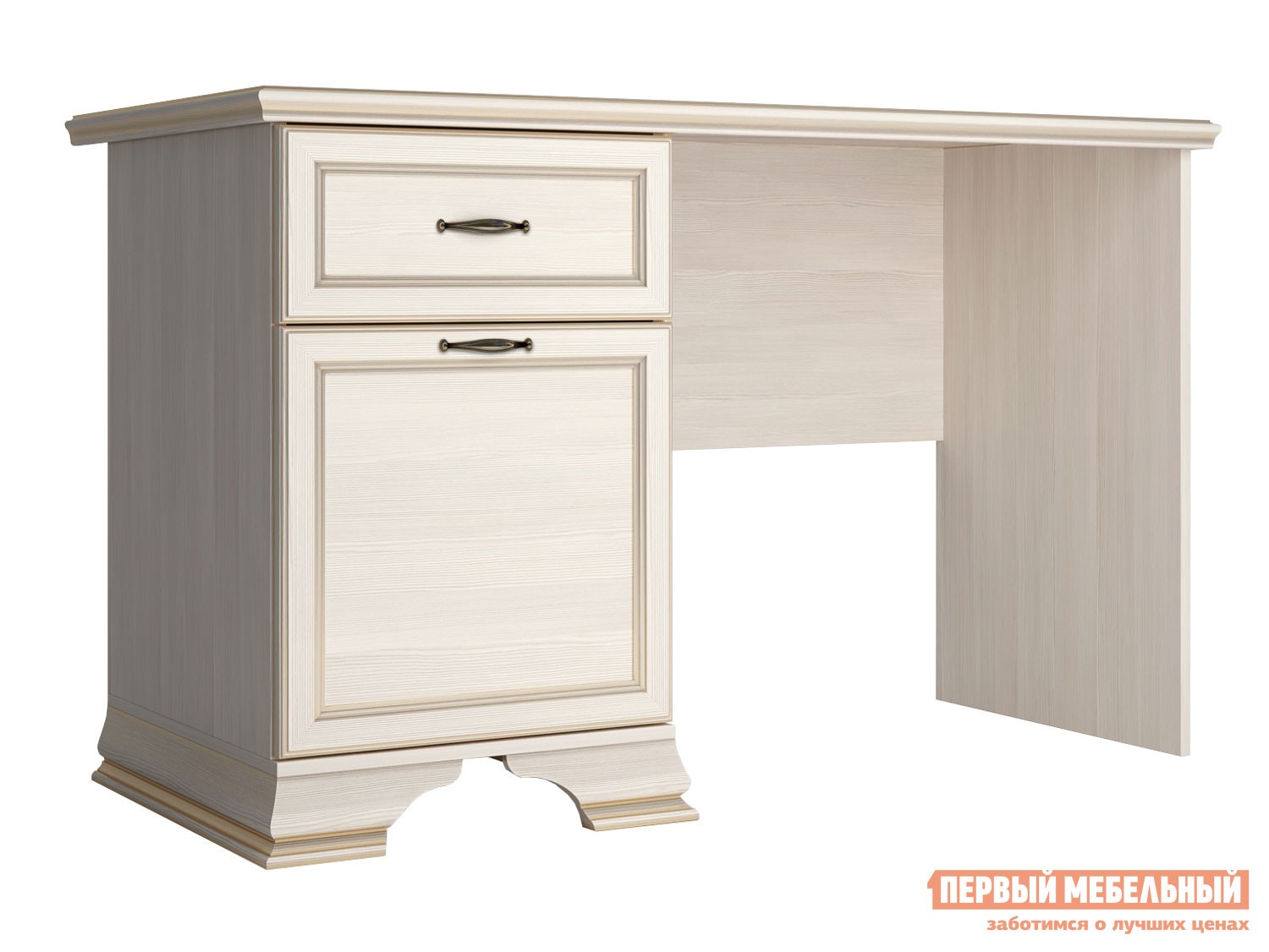 Письменный стол  Сиена Бодега белый, патина золото