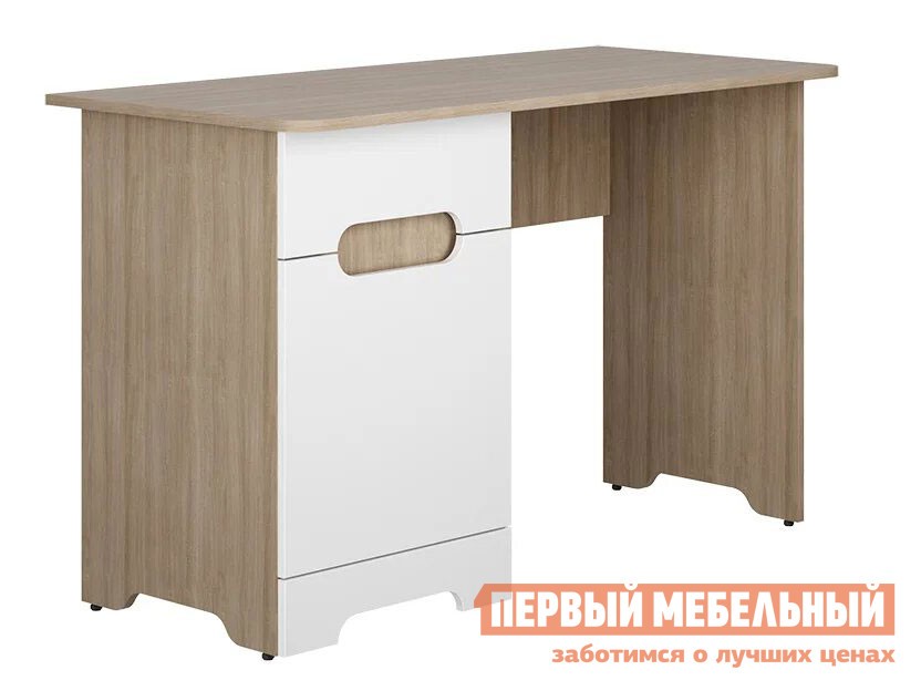 Детский письменный стол  Палермо 3 Юниор Ясень Шимо светлый / Белый глянец