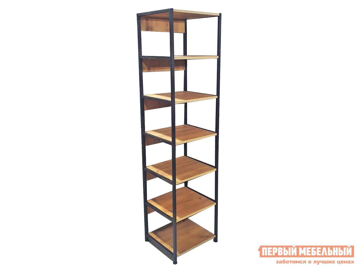 Стеллаж  DQ SITI Дуб табачный / Черный, металл, 450 мм