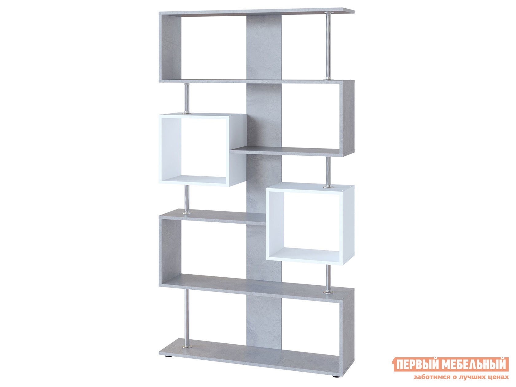 Стеллаж  СТ-2 Бетон / Белый