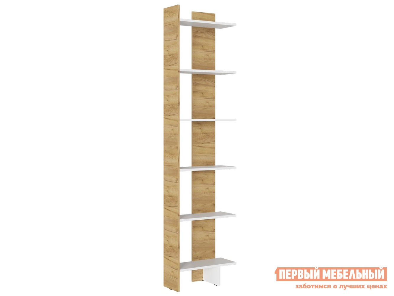 Стеллаж  Стеллаж угловой 6 Дуб Крафт золотой / Белый