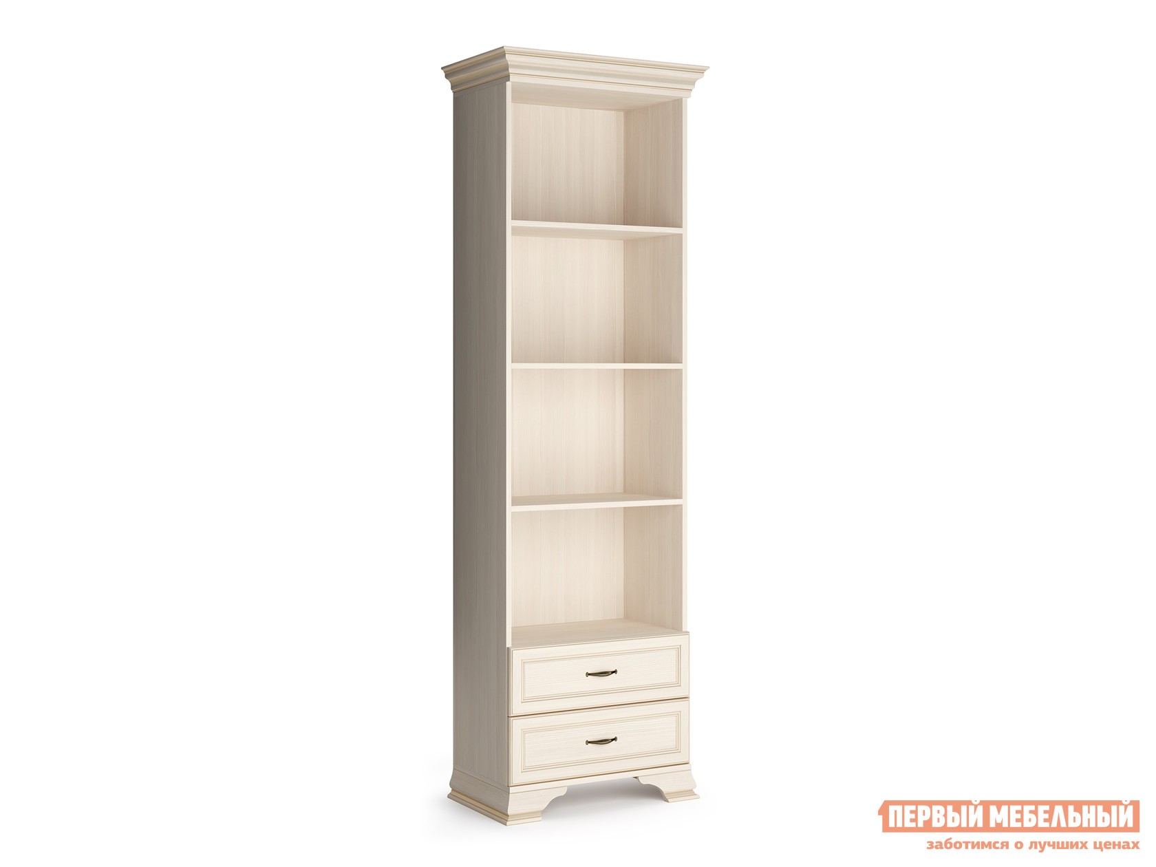 Стеллаж  Сиена Бодега белый, патина золото, Большой